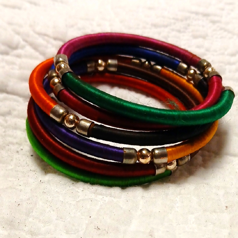 Colorful Multi Color Stretchy Felt Bangle Bracelet